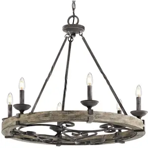 Comparateur de prix : KICHLER Lustre Taulbee rustique, à six lampes
