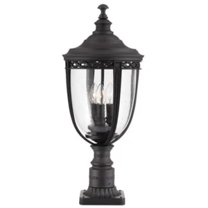 FEISS Elstead - English Bridle - Grand lampadaire extérieur à 3 ampoules noir IP44, E14Vendu parkaufland