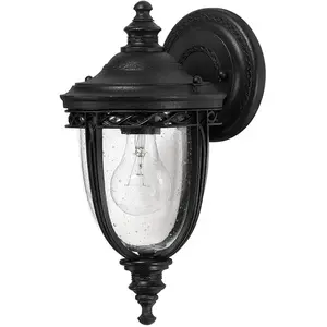 Comparateur de prix : FEISS English Bridle - Petite lanterne murale extérieure à 1 ampoule noire IP44, E27 - Elstead