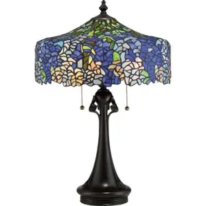 Comparateur de prix : QUOIZEL Lampe à poser Cobalt de style Tiffany