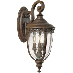 Comparateur de prix : FEISS Applique murale extérieur english acier,verre pressé bronze britannique