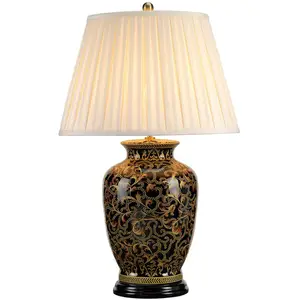 Comparateur de prix : Morris - Grande lampe de table à 1 lumière, noir, or, E27 - Elstead