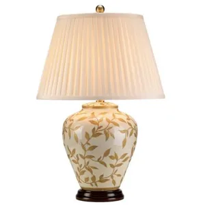 Comparateur de prix : Leaves - Lampe de table 1 lumière marron, or, E27 - Elstead