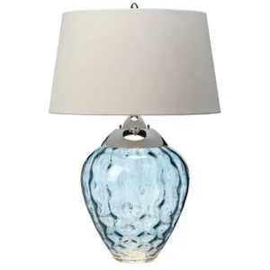 ELSTEAD Quintiesse Lampe de table Samara, Ø 45,7 cm, bleu, tissu, verre, à 2 lampesVendu parluminaire