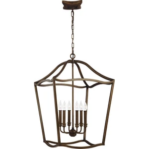Elstead yarmouth - luminaire suspendu à 6 ampoules, laiton vieilli peint