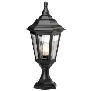Elstead - Kinsale - Lanterne sur piédestal d'extérieur à 1 lumière noire IP44, E27Vendu parkaufland