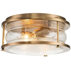 Elstead Kichler Ashland Plafonnier de salle de bain en laiton naturel IP44Vendu parluminaire