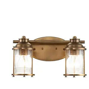 Comparateur de prix : Elstead Lighting Applique murale en métal et verre clair grainé laiton naturel