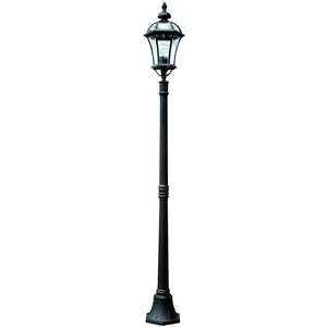 GARDEN ZONE Elsteadbury - Lampadaire extérieur 1 lumière noir IP44, E27 pas cher