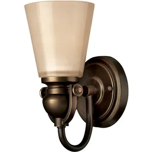 Comparateur de prix : HINKLEY Elstead - Mayflower - Applique murale à 1 ampoule, abat-jour en verre bronze antique, E27