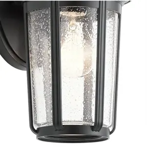 Kichler Fairfield Lanterne murale d'extérieur noire, IP44 - ElsteadVendu parluminaire