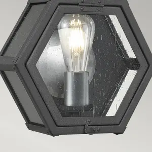 NATUR Quoizel Heath Lanterne murale d'extérieur noir chiné, IP44 - ElsteadVendu parluminaire