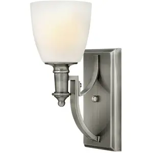 HINKLEY Elstead - Truman - Applique murale à 1 ampoule abat-jour en verre nickel antique, E27Vendu parluminaire