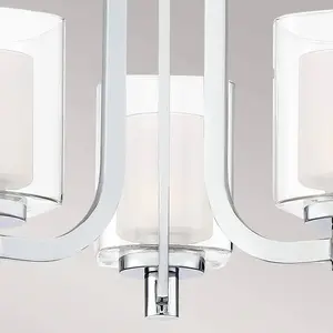 Comparateur de prix : Elstead Lighting QUOIZEL Plafonnier Kolt IP44 avec double abat-jour en verre