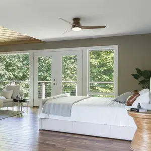 Comparateur de prix : KICHLER Ventilateur de plafond LED Eris IP44 noyer
