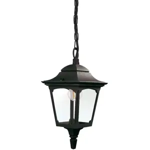 Comparateur de prix : ELSTEAD Suspension extérieur Chapel Verre transparent,fonte d'aluminium Noir