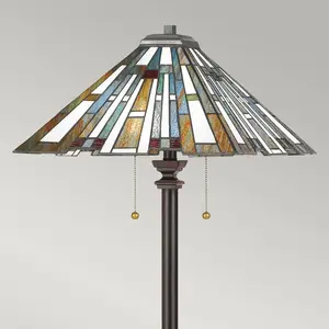 Comparateur de prix : Quoizel - Elstead Maybeck Lampadaire Tiffany Vaillant Bronze