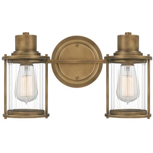 Comparateur de prix : QUOIZEL Applique murale Riggs IP44, laiton vieilli, à 2 lampes
