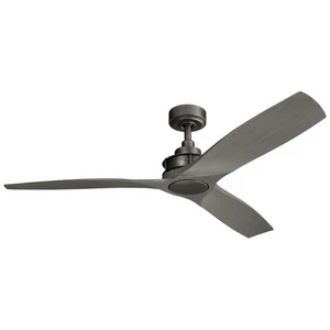 KICHLER Ventilateur de plafond Ried, à trois pales, couleur fer
