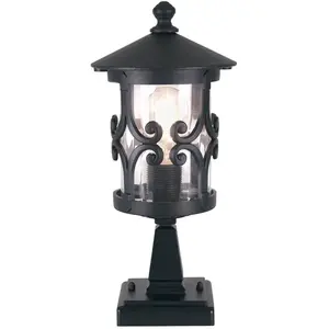 Comparateur de prix : Elstead Lampe pour socle Hereford, noir, aluminium, verre, hauteur 34 cm