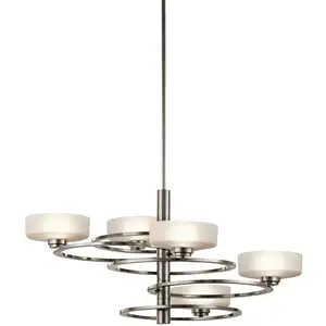 KICHLER Elstead - Aleeka - Lustre à bras multiples au fini étain classique à 4 ampoules, G9Vendu parluminaire
