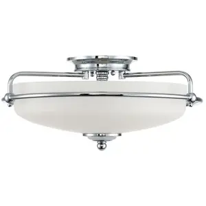 Comparateur de prix : Elstead Quoizel Griffin Plafonnier semi-encastré Bowl chrome poli