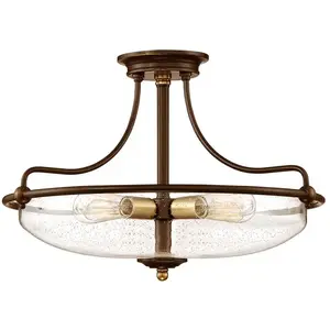 Comparateur de prix : QUOIZEL Plafonnier Griffin avec plafonnier, Ø 53 cm, bronze/clair