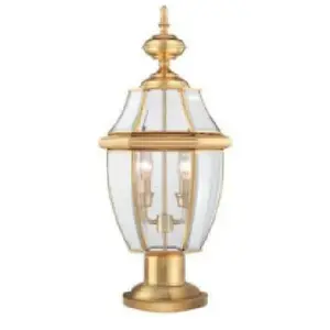 Comparateur de prix : QUOIZEL Newbury - Guéridon extérieur à 2 ampoules en laiton poli IP44, E14 - Elstead