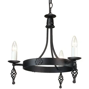 Belfry - Lustre à 3 ampoules au fini noir, E14 - Elstead