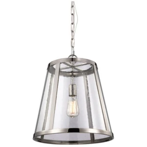 Comparateur de prix : FEISS Harrow - Luminaire suspendu moyen à 1 ampoule, nickel poli, E27 - Elstead