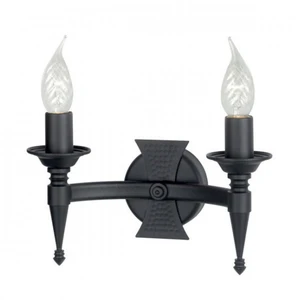 Elstead Saxon - Applique murale d'intérieur à 2 ampoules, noir, E14Vendu parluminaire