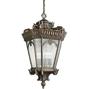 Comparateur de prix : KICHLER Suspension d'extérieur Tournai, Ø 19 cm, bronze, aluminium, verre