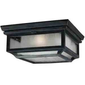 FEISS Elstead shepherd - plafonnier encastré pour salle de bain à 2 ampoules zinc foncé ip44, e27Vendu parluminaire