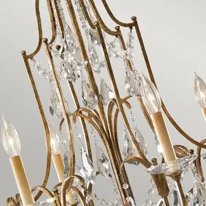 FEISS Lustre Valentina, à 6 lampes, bronze/cristal