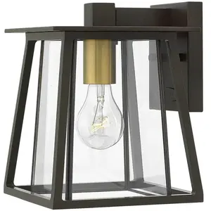Comparateur de prix : HINKLEY Walker - Petite lanterne murale extérieure à 1 ampoule bronze IP44, E27 - Elstead