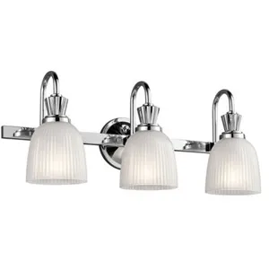 KICHLER Applique murale en acier et verre blanc finition chrome poli