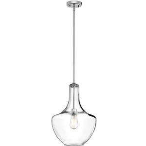 Comparateur de prix : KICHLER Elstead everly - plafonnier dôme moyen à 1 lumière, chrome, e27