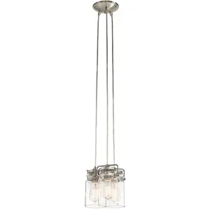 KICHLER Brinley - Luminaire suspendu à 3 ampoules, nickel brossé, E27 - ElsteadVendu parluminaire