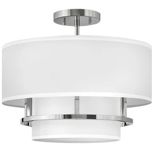 HINKLEY Suspension Graham Duo Mount 3 lampes à Ø 40,6cm nickel poli pas cher
