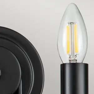 Comparateur de prix : Kichler Elstead - Capitol Hill Applique murale bougie à 2 lumières, noire