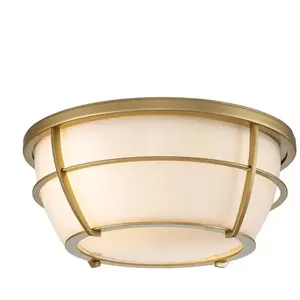 Elstead quoizel chance plafonnier de salle de bain en laiton naturel peint, ip44
