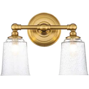 Elstead Lighting Applique murale en métal et verre semé de graines clair laiton bruni