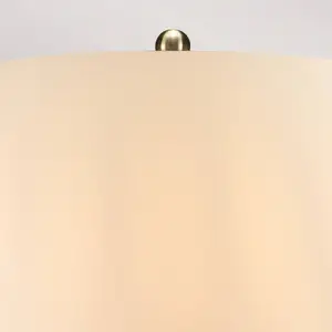 Elstead Lampe à poser Ottoman avec pied en céramique, abat-jour ivoire pas cher