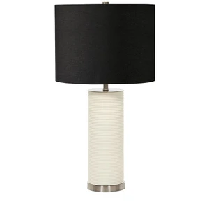 Elstead Lampe de table en tissu Ripple blanche/noire pas cher