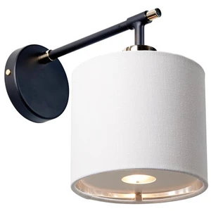 Comparateur de prix : Elstead Applique murale Balance, noir/nickel poli, abat-jour blanc