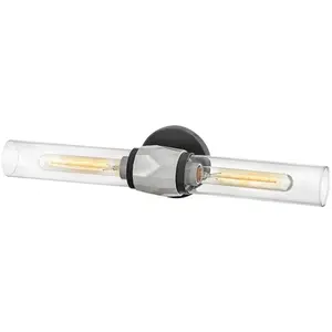 Comparateur de prix : Ellison Applique de Salle de Bain, Verre transparent, argent, Noir
