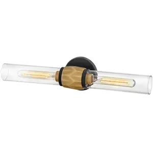 Comparateur de prix : Ellison Applique de Salle de Bain, Verre transparent, doré, Noir