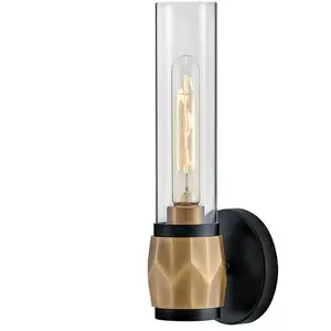 Comparateur de prix : Ellison Applique de Salle de Bain, Verre transparent, doré, Noir