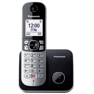 Téléphone fixe sans fil Solo Panasonic KX-TG6851 Noir et argent pas cher