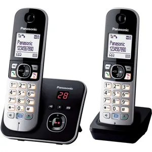 Comparateur de prix : Téléphone fixe sans fil Panasonic KT-TG6822 Dect Duo Noir
